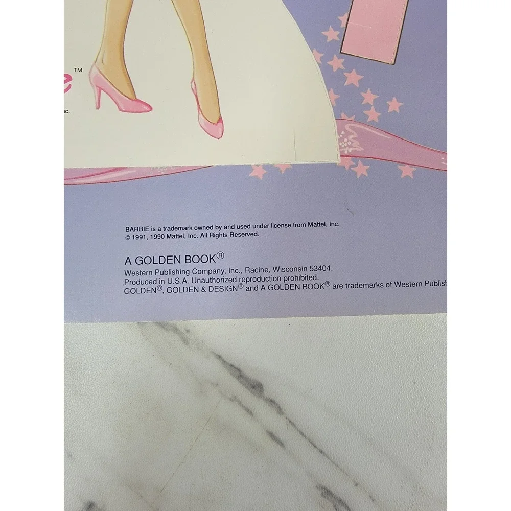 Vintage Barbie Deluxe Golden Paper‎ Doll Book 1991 Never Used 1690 Uncut